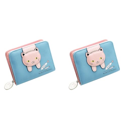 PALAY® Small Wallets for Women Stylish Latest PU Leather Coins Zipper Pocket Purse Girls with Rabbit-Shaped Metal Tassels Pendant Blue 2PCS PALAY® Small Wallets for Women Stylish Latest PU Leather Coins Zipper Pocket Purse Girls with Rabbit-Shaped Metal Tassels Pendant Blue 2PCS